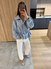 Load image into Gallery viewer, Women's Fashion Drawstring  Lapel Long Sleeve Single-Breasted Slim Coat Jacjket
