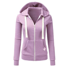 Load image into Gallery viewer, Autumn/Winter New Women'sPersonalized Fashion Sports Hoodie Long Sleeve Drawstring Pocket Zipper Coat Woolen Sweater Top CYXX386
