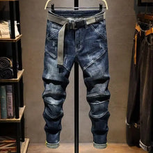 Load image into Gallery viewer, Slim Fit Denim Scratched Details and Pencil Jeans
