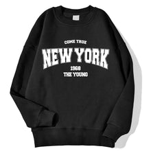 Load image into Gallery viewer, New York California Malibu Letter Sweatshirts Winter Women Casual Loose Hoodie Fleece Warm Crewneck Pullover Comfortable Clothes
