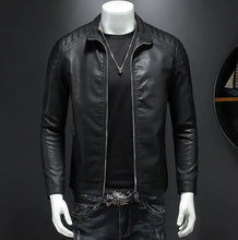 Load image into Gallery viewer, Trendy Men Slim Moto Leather Jackets Coats New Fashion Man Spring Autumn PU Leather Coats Male Solid Casual Thin Leather Coats
