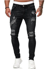 Charger l'image dans la galerie, Mens Ripped Skinny Jeans Blue Slim Fit Hole Pencil Pants Biker Casual Trousers Streetwear 2020 High Quality Denim Man Clothing
