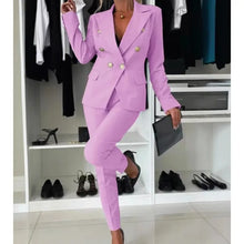 Load image into Gallery viewer, Solid Color Versatile Temperament Blazer Coat &amp; Casual Pocket Design Pants Set
