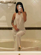 Lade das Bild in den Galerie-Viewer, Kliou Sexy Long Sleeveless Side Hollow Dress

