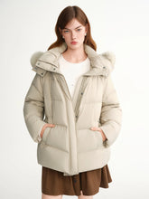Load image into Gallery viewer, DUSHU Puff Down Jacket Long and Short Styles of Goose Down Jacket Women Fox Fur Collar 2025 Winter Outerwear Simple Commuting
