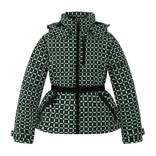 Load image into Gallery viewer, Women's Hooded High Waist Padded Parkas Coats with Belt Female Elegant Pockets Skiing Jackets
