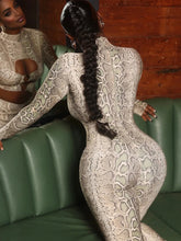 Load image into Gallery viewer, Weird Puss Snake Print Full Sleeve Jumpsuit

