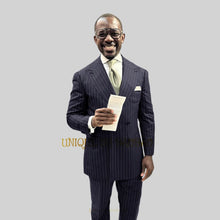 Load image into Gallery viewer, Men's Suit 2-Piece (Jacket+Pants) lightweight Striped Double Breasted Blazer
