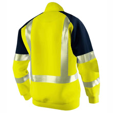 Load image into Gallery viewer, Orange Navy Sweatshirt for Man Hi Vis Hoodie Work with Zip Fleece Jacket
