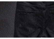 Load image into Gallery viewer, Men Elastic Slim Fit Destroyed Ripped Jeans
