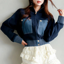 Lade das Bild in den Galerie-Viewer, Long Sleeve Chaquetas Mujer Stand Collar Zipper Jacket
