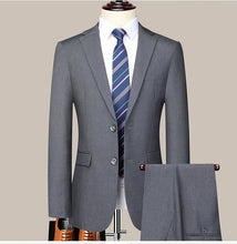 Load image into Gallery viewer, Suit (Blazer+Pants) Men's Fashion Business Outdoor Gentleman Trend Solid Color Casual Slim-fit Wedding Host Gentleman Suit S-6XL
