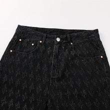 Load image into Gallery viewer, Ummer Men’s Denim Shorts Combine Classic and Fashionable Tattered Designs Straight Fit Loose Black Jeans Y2K High Street Shorts
