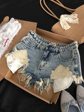 画像をギャラリービューアに読み込む, Fringed Rough Edge Design Y2k Slim-fit Hip-wrapped Super Short

