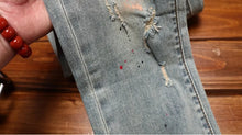 Load image into Gallery viewer, Broken Hole Nostalgic Cassic  Slim fit Denim pants
