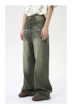 Load image into Gallery viewer, IEFB Fashion Loose Men's Straight Denim Pants American Style Casual Worn-out Design Wide Leg Jeans Summer New Trend 9C6256
