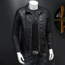 Load image into Gallery viewer, Trendy Men Slim Moto Leather Jackets Coats New Fashion Man Spring Autumn PU Leather Coats Male Solid Casual Thin Leather Coats
