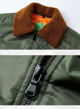 Load image into Gallery viewer, Winter Mens Fur Collar Bomber Jacket Military Coats Thick Cotton Liner Warm MA-1 Flight Pilot Jacket Male
