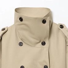 Load image into Gallery viewer, HXAO Women's Belt Trench Coat Demi-Season News And Jackets Double Breasted Cropped Windbreaker Coat Long Sleeve Female Trenches
