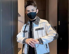 Load image into Gallery viewer, Men's Black Male  Splicing  Korean Reviews Stylish Jacket
