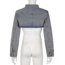 Load image into Gallery viewer, Women  Denim Y2K Aesthetic Vintage Sexy Crop Top Jacket
