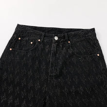 Load image into Gallery viewer, Ummer Men’s Denim Shorts Combine Classic and Fashionable Tattered Designs Straight Fit Loose Black Jeans Y2K High Street Shorts
