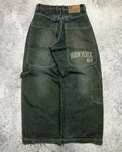 Load image into Gallery viewer, American Street Fashion Trend Gothic Print Loose Jeans Men Harajuku Y2K New Hip Hop Joker Oversized Wide-leg Pants Unisex Jeans

