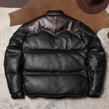 Load image into Gallery viewer, YR-Original Thick Leather Winter Jacket, Vintage Style, Heavy Real Cowhide Coat, 400g Duck Down Cloth, Quality Wholesales
