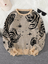 Load image into Gallery viewer, New Trendy Street Style Ripped Abstract Starry Sky Pattern Pullover Ripped Sweater Casual Crew Neck Knitted Men's Pullover
