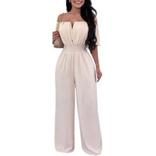 Load image into Gallery viewer, 2026 Jumpsuits for Women Summer Fashion Off Shoulder Casual Short Sleeve Wide Leg Rompers Sexy Slim Ladies Overalls Streetwear
