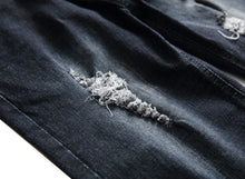 Load image into Gallery viewer, 2026 Summer Men's Red Rose Embroidered Jeans Shorts, Fashion Casual Shorts Black Blue White Men Torn and Frayed Denim Shorts
