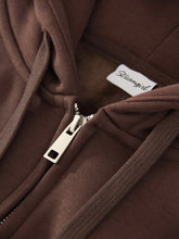 Load image into Gallery viewer, Women Tracksuits Winter Fleece Sweatsuit Brown Warm Crop Zipper Hoodies And Sweatpants Set For Women 2 Piece Velvet Pants Sets
