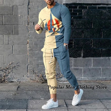 Load image into Gallery viewer, Men  Long Sleeved  Casual Tracksuit 2 Piece Suit

