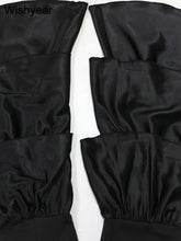 Load image into Gallery viewer, New One Pieces Jumpsuits Women Black Strapless Sleeveless Sexy Rompers Slim Fit Long Ruffles Flare Pant Night Club Even Overalls
