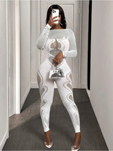 Load image into Gallery viewer, FHSEER Women's   Sheer Mesh Long Sleeve Hollow  Jumpsuit
