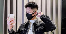 Load image into Gallery viewer, Men's Black Male  Splicing  Korean Reviews Stylish Jacket
