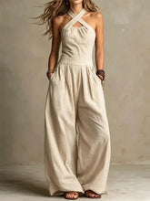 Load image into Gallery viewer, Female Jumpsuit New Sleeveless Women's Fashionable Casual Wide Leg Pants Simple Slim Fit Solid Color Slimming Jumpsuit
