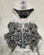 Load image into Gallery viewer, American Y2K New Hip Hop Trend Zipper Hoodie Women Street Casual Loose Joker Vintage Sweatshirt Unisex Fleece Padded Warm Hoodie
