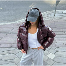 Load image into Gallery viewer, Women's  Hood Casual Stand Collar Zipper Long Sleeve Jacket
