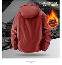 Load image into Gallery viewer, Winter Coat Men Windbreakers Waterproof Jackets Hoodies Male Outerwear Multi-pocket Motorcycle Cargo Coats Parkas Men Clothing
