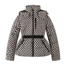 Load image into Gallery viewer, Women's Hooded High Waist Padded Parkas Coats with Belt Female Elegant Pockets Skiing Jackets
