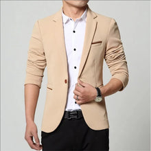 Load image into Gallery viewer, Mens Sport Coat Casual Blazer One Button Business Suit Jacket Formal Dress Suit Coat Slim Fit Suit Jackets Spring Autumn
