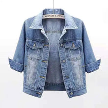 Load image into Gallery viewer, Three Quarter Sleeves Jean Jacket  for Woman
