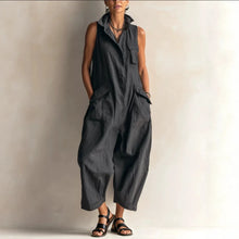Load image into Gallery viewer, Jumpsuits Women Rompers Summer Fashion Sleeveless Lapel Loose Comfortable Solid Pocket Vacation Casual Jumpsuits Womens Clothing
