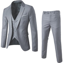 Load image into Gallery viewer, Men Blazers 3 Pieces Slim Fit Turn down Collar Vest Pants Jackets Suit
