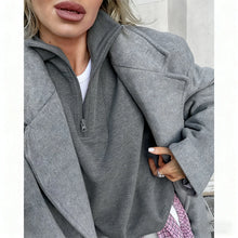 Load image into Gallery viewer, Original Fall Winter Lamb Fleece Hoodie Women Casual Loose Thick Zipper Long Sleeve Lapel Pullover Top Lady Hoodies Streetwear
