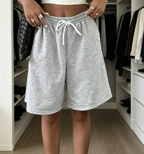 Load image into Gallery viewer, Women Dark Grey Wide Leg Casual Shorts
