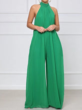 Load image into Gallery viewer, High Neck Sleeveless Wide Leg Jumpsuit
