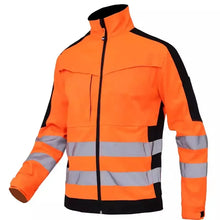 Load image into Gallery viewer, Safety Work Suit Men Mechanic Jacket and Pant Sets for Working Hi Vis Workwear Multi Pockets Workshop Uniforms
