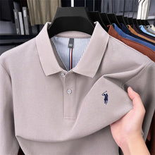 Load image into Gallery viewer, High end brand 100% cotton long sleeve polo shirt fashion luxury pony embroidery business casual comfort new Paul men's T-shirt
